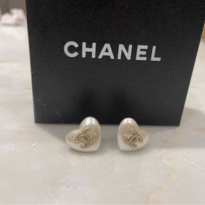 Earrings stud NEW jewelry heart pearl